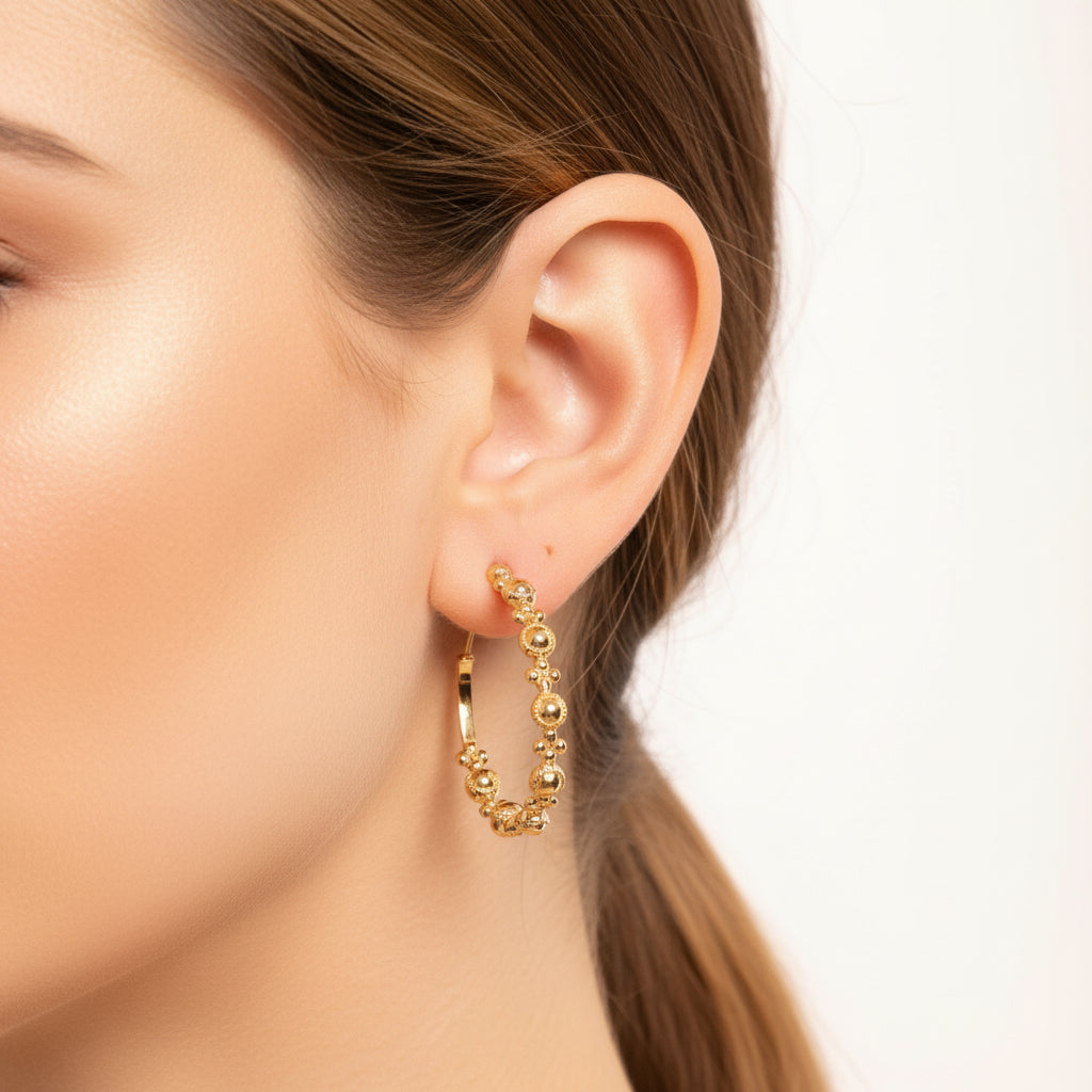 Gilded Beads Hoops