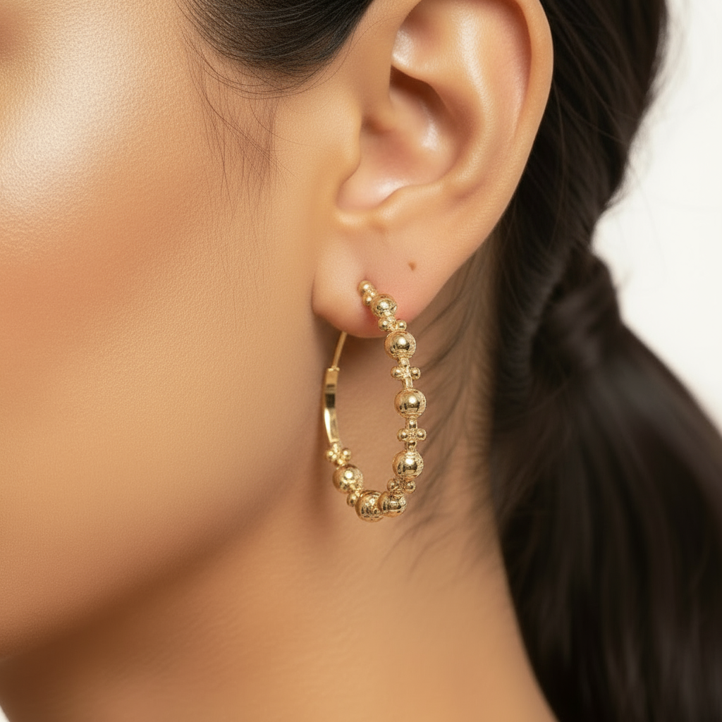 Gilded Beads Hoops