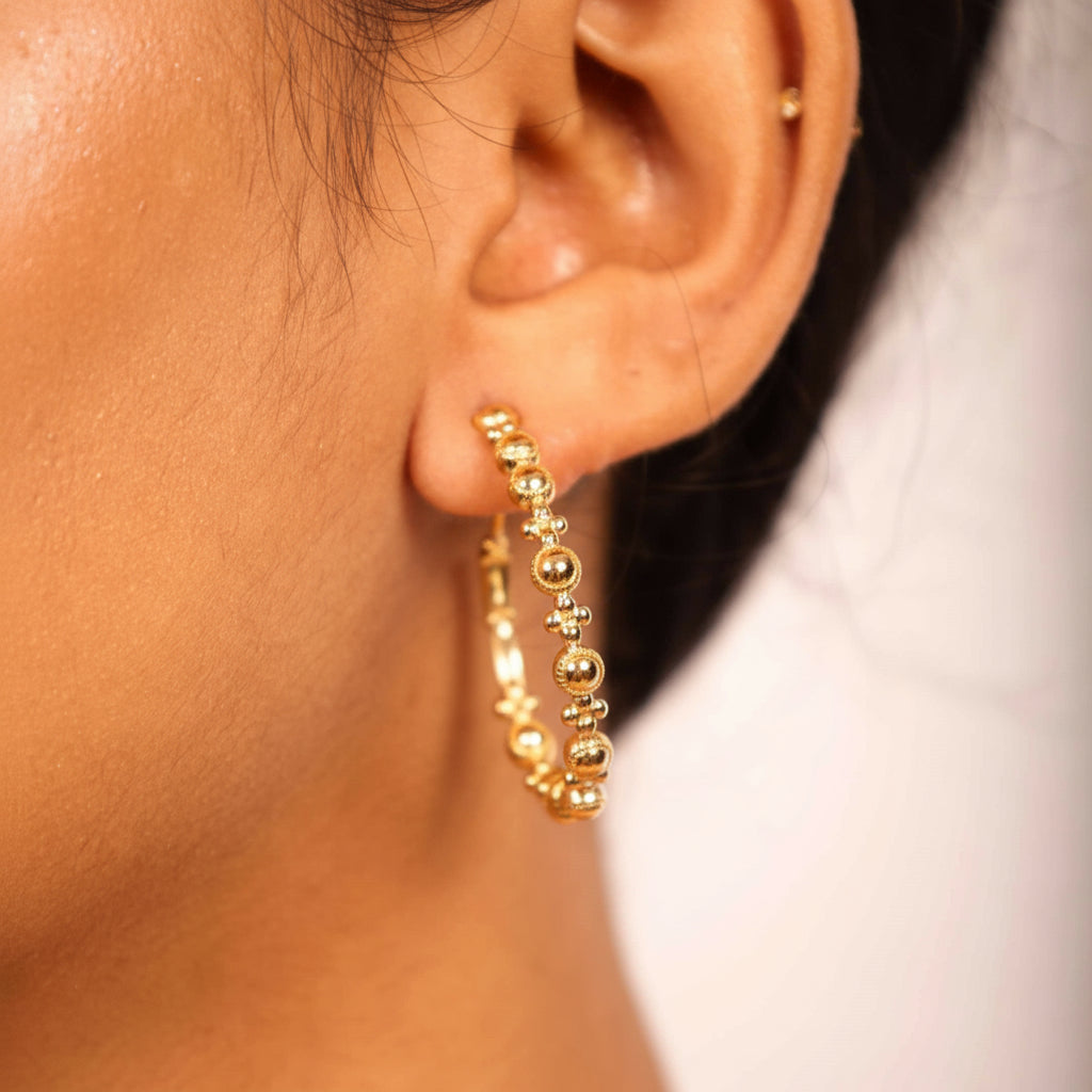 Gilded Beads Hoops