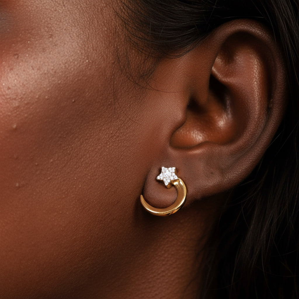 Starlit Crescent Earrings