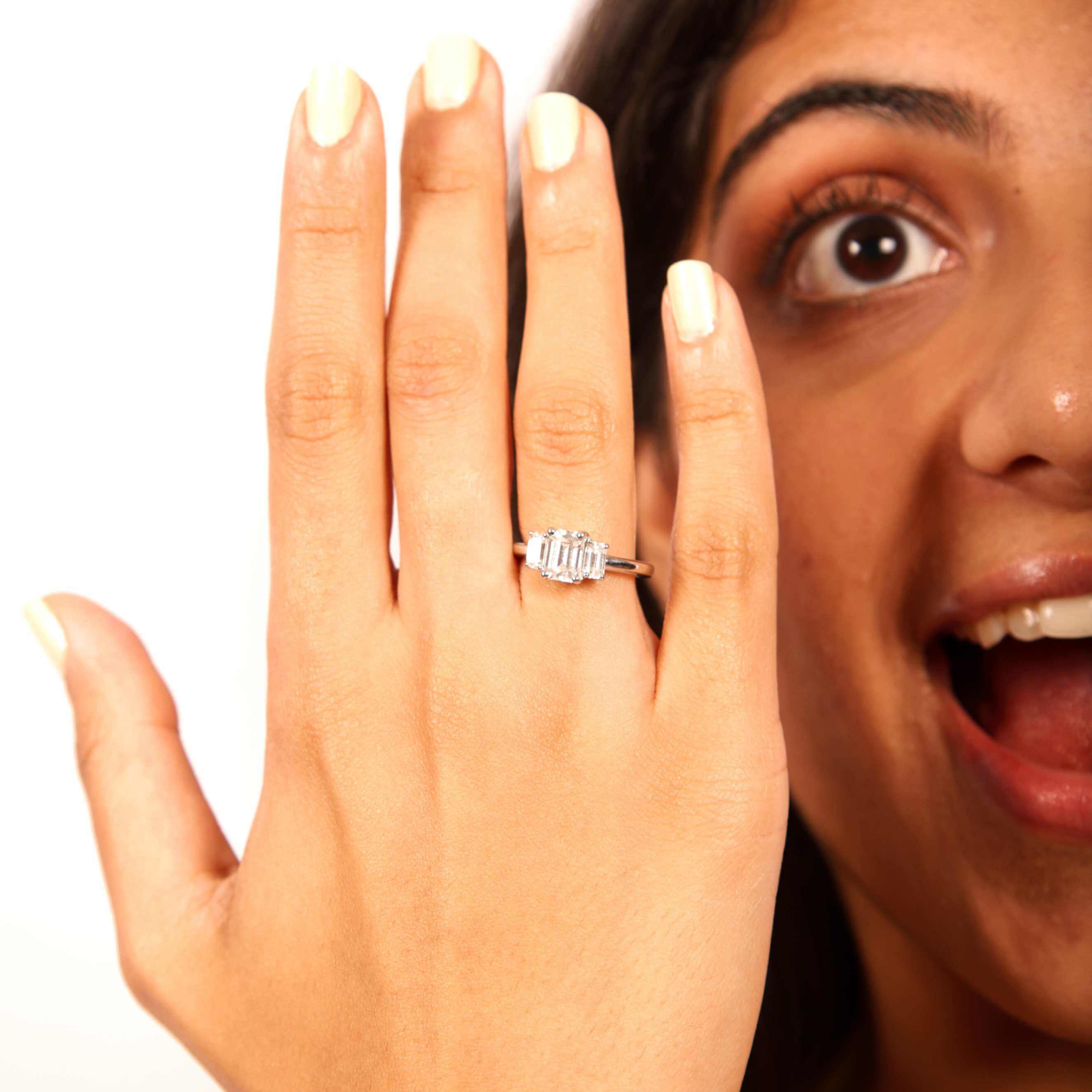 1.5 Carat Emerald Radiance Trilogy Ring