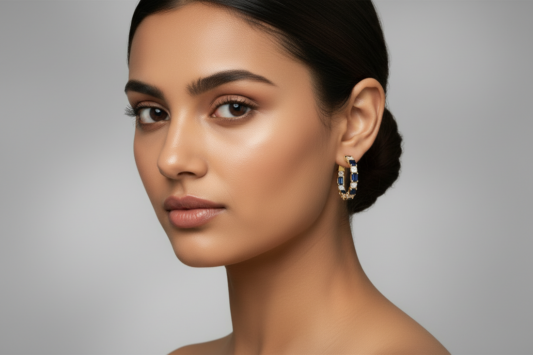 Sapphire Enchant Hoops